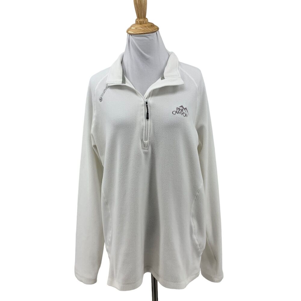 Sunice Sweater Womens L Large White 1/4 Zip Long Raglan Sleeve Mock Neck Stretch